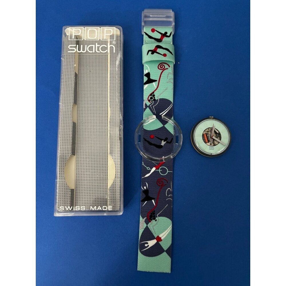 Vintage 1991 Swatch Pop Watch Acrobat PWK149 With Case New Battery
